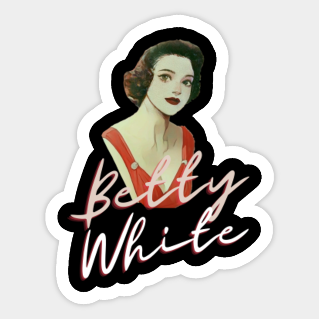 Betty white cute cartoon fan art Betty White Sticker TeePublic